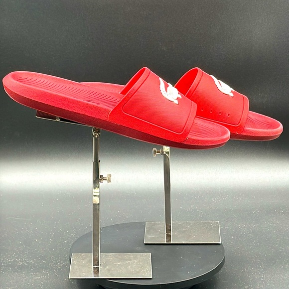 Lacoste rubber pool slides. Size 11. Mens. Red. Excellent condition!! - Picture 3 of 5